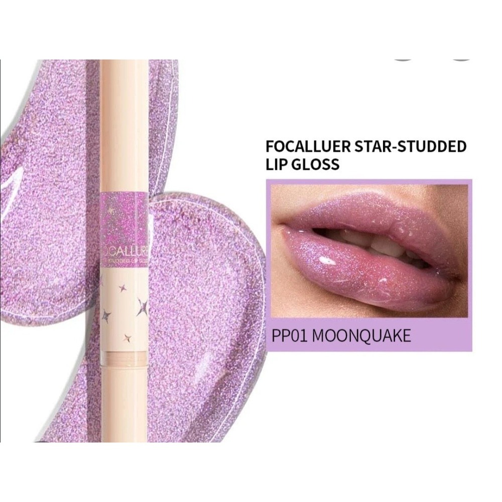 FOCALLURE Star-Studded Lip Gloss Moonquake Glitter Shimmer FA-L27 0.10 oz